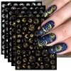 JMEOWIO Lune Etoile Soleil Stickers Ongles Nail Art 10 Feuilles Autocollants Ongles Autoadhésif Deco Ongle Nail Art Design Ma