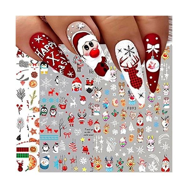 JMEOWIO Lune Etoile Soleil Stickers Ongles Nail Art 10 Feuilles Autocollants Ongles Autoadhésif Deco Ongle Nail Art Design Ma