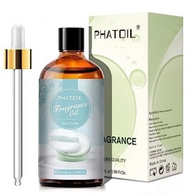 PHATOIL Huile Essentielle Baby Powder 100 ml, Huiles Essentielles pour Diffuseur Humidificateur Aromathérapie, Huile Parfumée