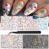 ATYDKUG 18 Feuilles Stickers Ongles Automne Halloween Nail Art, Autocollant Pour Ongle Décoration, Auto-Adhésifs Nail Sticker