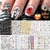 ATYDKUG 18 Feuilles Stickers Ongles Automne Halloween Nail Art, Autocollant Pour Ongle Décoration, Auto-Adhésifs Nail Sticker