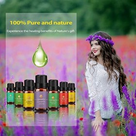 Aulaya Huile Essentielle 18 x 10 ml Pour Diffuseur 100% Pur et Naturel -Arbre à thé Lavande, patchouli, sauge, pamplemousse, 