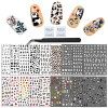 ATYDKUG 18 Feuilles Stickers Ongles Automne Halloween Nail Art, Autocollant Pour Ongle Décoration, Auto-Adhésifs Nail Sticker