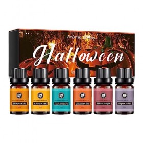 Wukesify Ensemble dhuiles parfumées - Ensemble dhalloween à lhuile Essentielle Bonfire - 6pcs 10ml Kit dhuiles essentiell