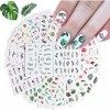 Kalolary 29 Différents Styles Nail Autocollants Transfert à Eau Stickers Ongles Fleurs Rose Feuille Designs pour Ongles DIY P