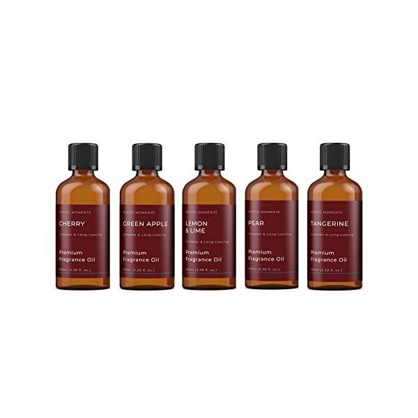 Mystic Moments Pack de démarrage dhuile parfumée - Fruits du verger - 5 x 100ml