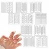 Lot de 40 autocollants pour manucure française - Pour nail art - Pour manucure - Pour décoration de manucure, outils de pocho