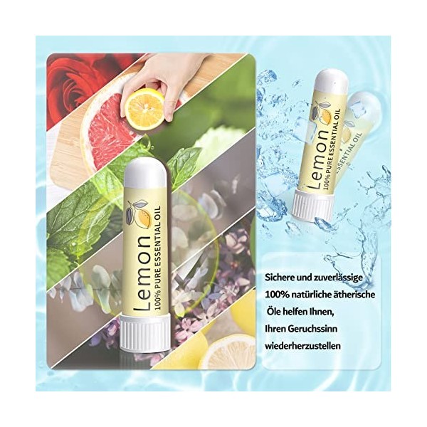 Hion Kit de Formation Smell, 6 Huiles Essentielles, kit de Formation Olfactif Aide à Retrouver Votre Sens de lodorat, Huiles