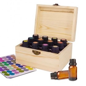 Guolich Boîte de Stockage dHuiles Essentielles en Bois de Grande Capacité pour Les Flacons de 15 ML de la Collection de Vern