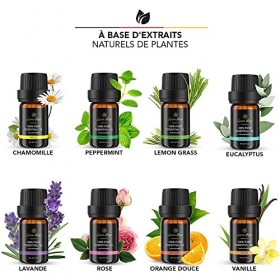 Coffret dHuiles Essentielles Luana Rose - 100% Végan & Naturel - 8 Arômes dHuiles pour Diffuseur electrique - fragance pour