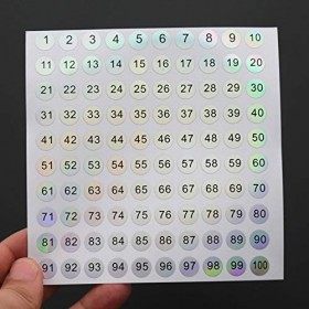 5 feuilles numéro 1-500 rond étanche numéro dongle autocollant Laser étiquette numérique auto-adhésif numéro autocollant Gel