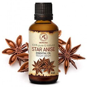 Huile Essentielle de Anis 50 ml - Illicium Verum - Huile Essentielle de Anis Naturel - Distillation à la Vapeur - Huile de Gr