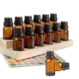 Guolich Boîte de Rangement dHuiles Essentielles en Bois Organisateur de Présentation dHuiles Essentielles 2 étages 12 Fente