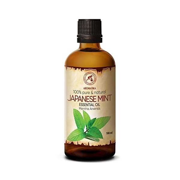 Huile de Menthe Japonaise 100ml - Mentha Arvensis - Huile Essentielle de Menthe - Huile de Menthe 100% Pure et Naturelle pour