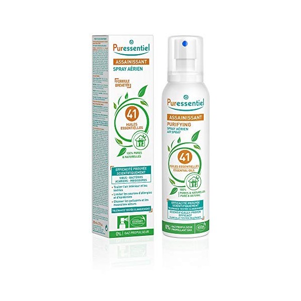 Puressentiel - Spray Aérien Assainissant aux 41 Huiles Essentielles - Efficacité prouvée contre les virus, germes et bactérie