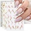 JMEOWIO Astuce Française Stickers Ongles Nail Art 9 Feuilles Autocollants Ongles Autoadhésif Deco Ongle Nail Art Design Manuc