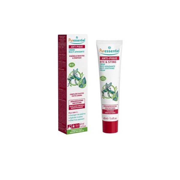 Puressentiel - Anti Pique - Crème Multi-Apaisante - Piqûres dinsectes et de végétaux - Actif 100% dorigine naturel - Effet 