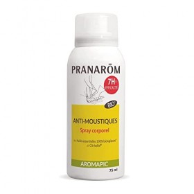 Pranarôm Spray Corps Anti-Moustique Bio Eco Efficacité 7 Heures Huiles Essentielles Biologiques Aromapic 75 ml