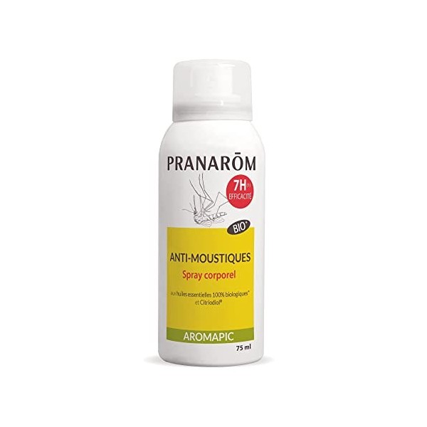 Pranarôm Spray Corps Anti-Moustique Bio Eco Efficacité 7 Heures Huiles Essentielles Biologiques Aromapic 75 ml