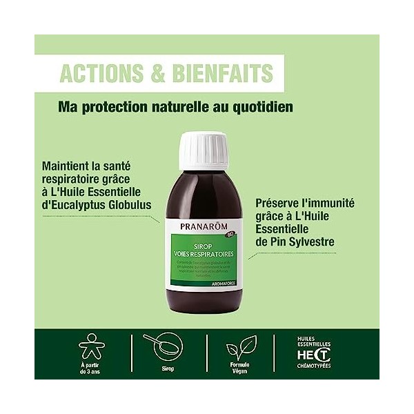 PRANARÔM - Aromaforce - Sirop Voies Respiratoires - Compléments Alimentaires - Aux Huiles Essentielles - Eucalyptus Globulus 