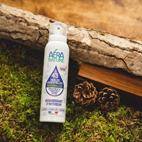 Aera Nature - Spray Assainissant Désinfectant d’Intérieur - Détruit 99,9% des Microbes, 800 Pulvérisations - Écocert - Fabric