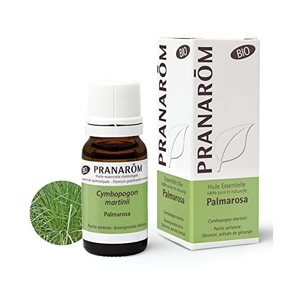 Pranarôm Huile Essentielle Palmarosa Bio Cymbopogon martinii var. motia Partie Aérienne HECT 10 ml