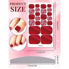 EBANKU 20 Feuilles Bandes d’Ongles dOrteils 3D Autocollant d’Ongles Vernis à Ongles Enveloppement Complet Stickers dOngles 