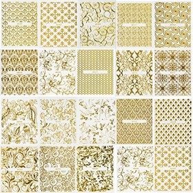 20 Pcs Nail Art Stickers Set, 3D Auto-Adhésives Bronzage Paillettes Dor Design Feuilles Autocollant Ongle Nail Feuilles pour