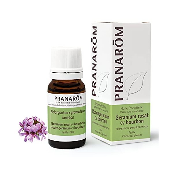 Pranarôm - Géranium Rosat Cv Bourbon Huile Essentielle - Pelargonium x graveolens bourbon - Feuille - HECT 10 ml