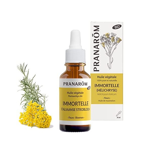 Pranarôm Huile Végétale Immortelle Bio Helichryse Italienne Sommité Fleurie 30 ml