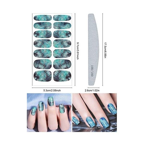 EBANKU 12 Feuilles Autocollants pour Nail Art, Autocollants pour Ongle Marbre Nail Sticker Auto-adhésif Vernis à Ongles, Nail