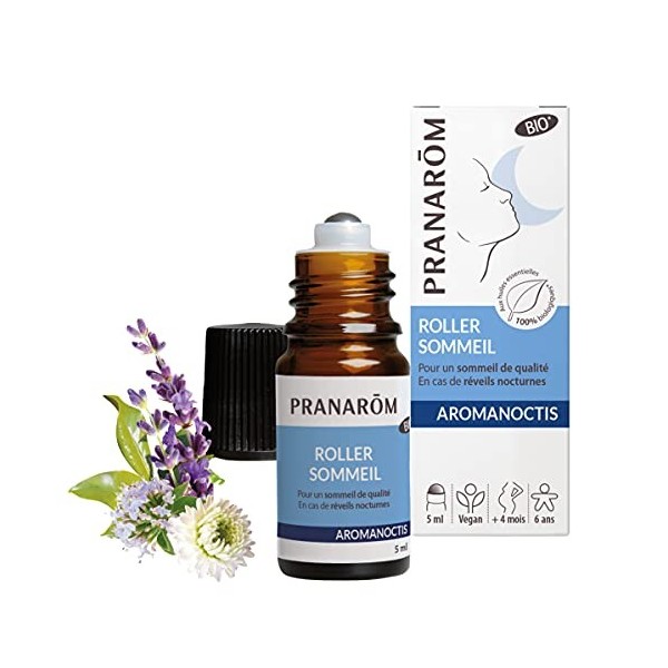 Pranarôm Roller Sommeil aux Huiles Essentielles Bio Soutient lendormissement Réveil Nocturne Aromanoctis 5 ml