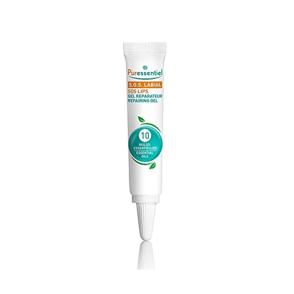 Puressentiel - Soin de la peau - Gel réparateur S.O.S Labial - Aux 10 huiles essentielles - 100% pures et naturelles - Aide à