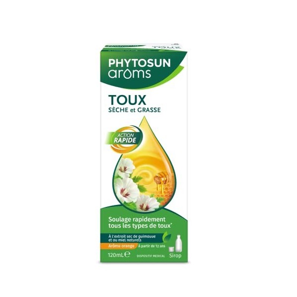 Phytosun Arôms – Sirop Toux Sèche & Grasse Enfant – Naturel* – Action Rapide : Soulage tous les types de Toux** – 1x 120 ml