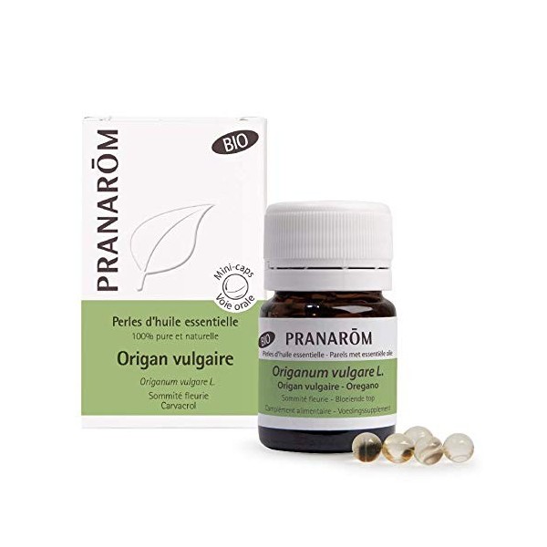 Pranarôm Perles dHuile Essentielle dOrigan Vulgaire Sommité Fleurie Goût Neutre Dosage Précis Bio 60 Perles