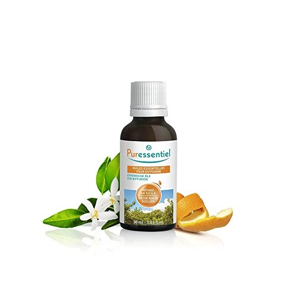 Puressentiel - Diffuse Voyage en Sicile - Huiles essentielles pour Diffusion - 100% pure et naturelle - aux notes fruitées, d