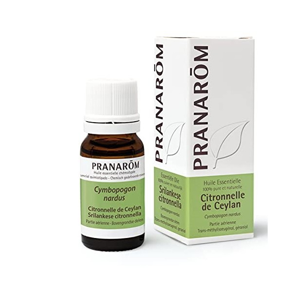 Pranarôm - Huile Essentielle Citronnelle de Ceylan - Cymbopogon nardus - Ecorce - 10 ml