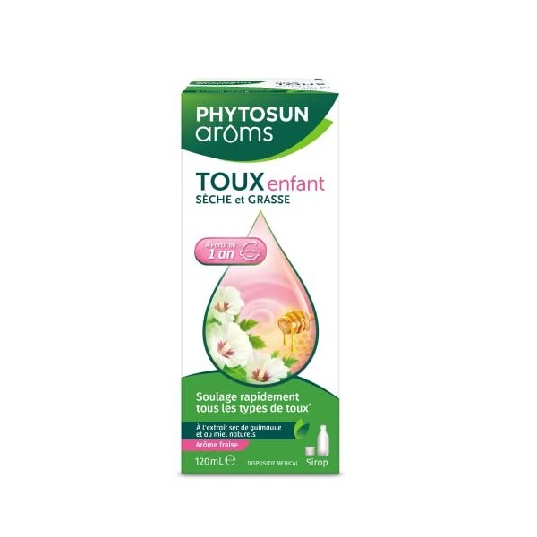 Phytosun Arôms – Sirop Toux Sèche & Grasse Enfant – Naturel* – Action Rapide : Soulage tous les types de Toux** – 1x 120 ml