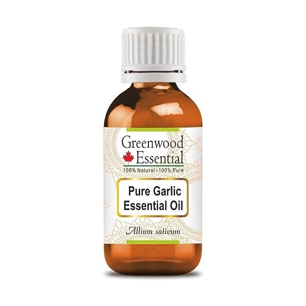 Greenwood Essential Pur Ail Essentiel Huile Allium sativum Naturel Thérapeutique Grade Vapeur Distillé 15ml 0,50 oz 