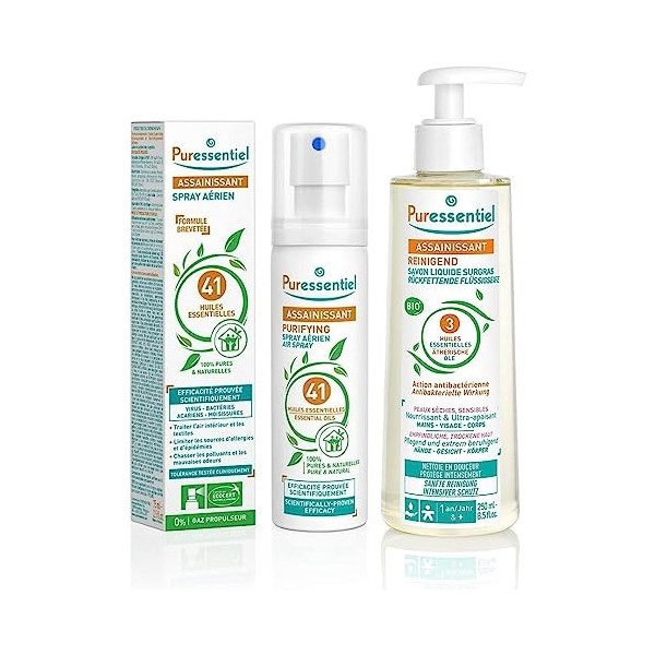 Puressentiel–Spray Aérien aux 41 Huiles Essentielles-Efficacité prouvée contre les virus, germes et bactéries + Puressentiel 