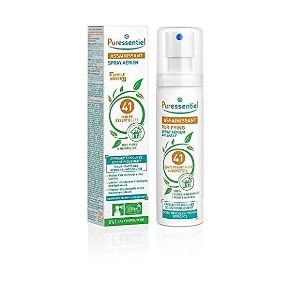 Puressentiel–Spray Aérien aux 41 Huiles Essentielles-Efficacité prouvée contre les virus, germes et bactéries + Puressentiel 