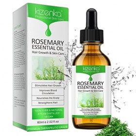 Huile Essentielle de Romarin, Huile Aromathérapie Naturelle -Rosemary Oil pour Soins de la Peau, la Croissance des Cheveux, D