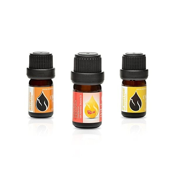Coffret "Peau Éclatante" Huiles Essentielles Bio | Hélichryse + Tête de Dragon Moldave + Millepertuis | 100% Pur et Naturel |