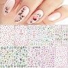 JMEOWIO Fleurs Stickers Ongles Nail Art 10 Feuilles Autocollants Ongles Autoadhésif Deco Ongle Nail Art Design Manucure