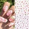 Autocollant Ongle 8 Feuilles Stickers Ongles Fleur Appliques Nail Art Auto-adhésif Nail Art Stickers 3D Autocollants pour Ong