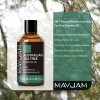 MAYJAM Huiles Essentielles Thé Australien 100 ml, 100% Naturelles Pures Huile Essentielle Daromathérapie de Qualité Thérapeu