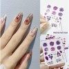 66 Feuilles Transferts Deau Autocollants Nail Art Femmes Nail Art Stickers Autocollants pour Filles Gel Ongles Art Design DI