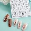 6 Feuilles Stickers Ongles, 3D Nail Art Stickers Fleur Papillon Plante Autocollants à Ongles Auto-adhésifs Gommettes Ongles p