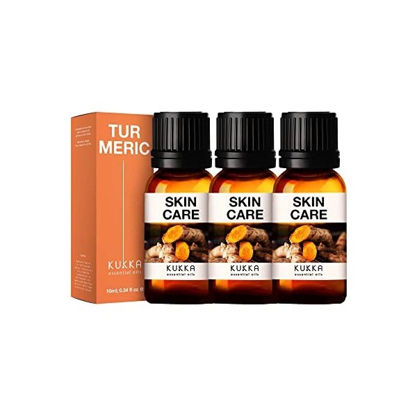 Kukka Curcuma Oil for Skin-Huile essentielle de curcuma naturelle pour diffuseur-Huile de curcuma pour le visage, les cheveux