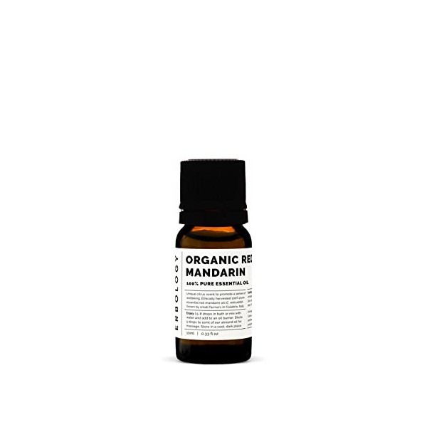 Huile essentielle de mandarine rouge pure 100 % bio 10 ml – Calmante et rajeunissante – Petit lot – Provenance durable direct